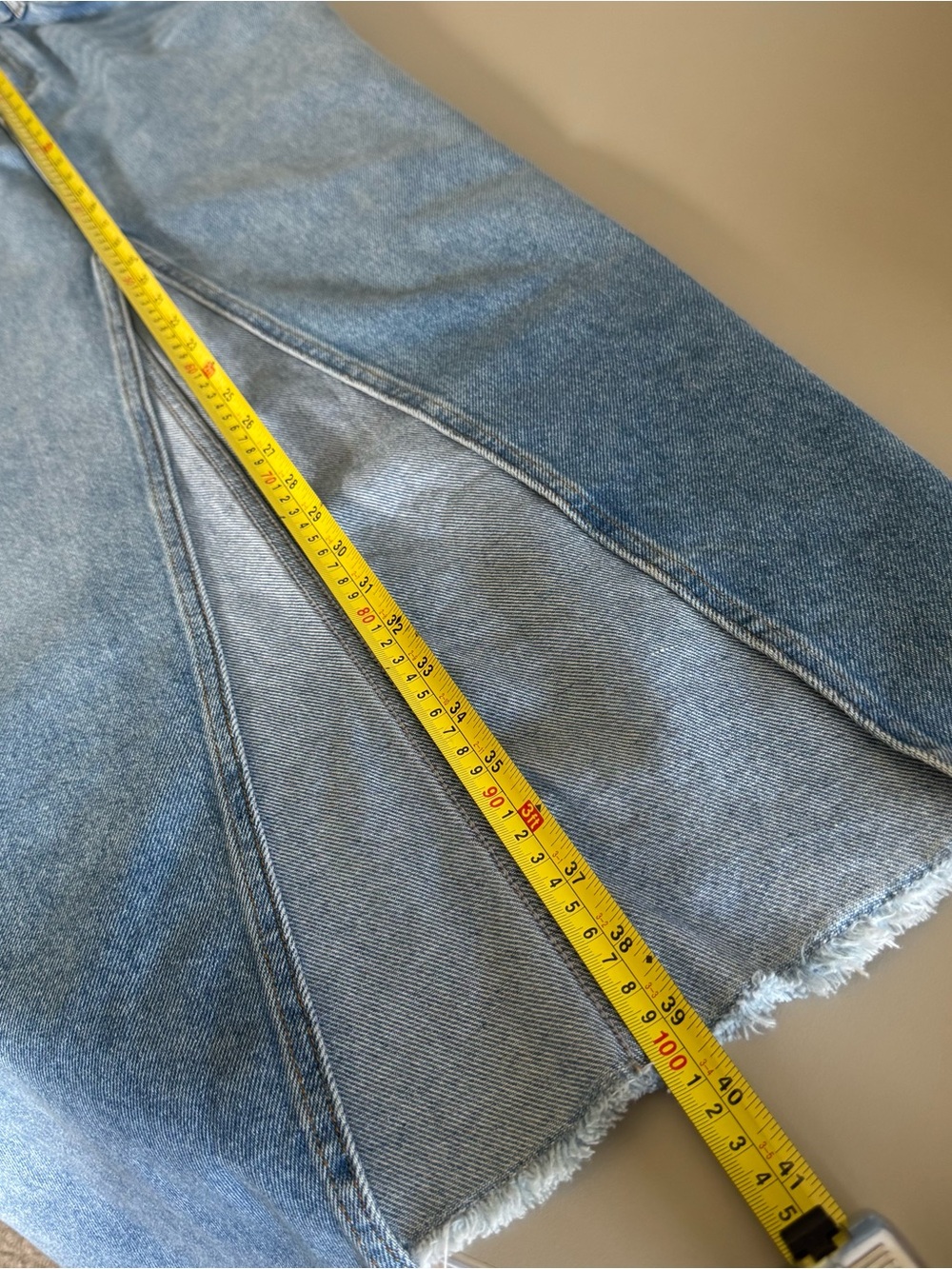 Anthropologie The Madi Front-Slit Denim Maxi Skirt by Pilcro Size 2 - Picture 16 of 16